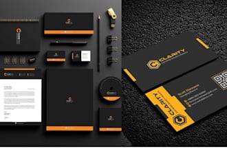 design thank you card, business card, and branded stationery