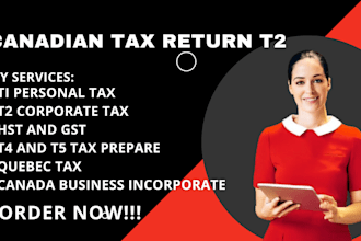 prepare canadian corporation tax return t2