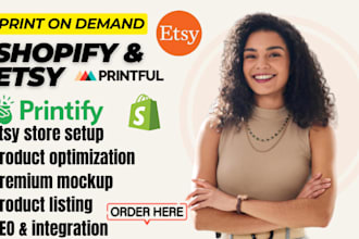 setup etsy store shopify print on demand etsy digital product printful printify