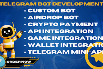 build telegram bot tg miniapp airdrop bot chatbot crypto payments gamebot dapp