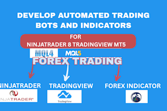 develop automated trading bots and indicators for ninjatrader 8 tradingview mt5