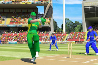 develop cricket game racing sports, football, game logo football like dream 2025