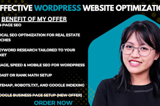do wordpress seo and marketing for real estate, property management website