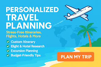 do travel planning, research, booking, itinerary for your trip