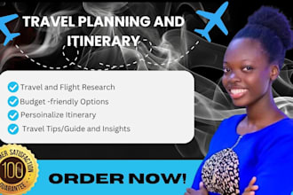 do travel planning, research, booking, itinerary for your trip