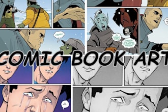 draw super detailed comic book art illustration graphic novel comic book page