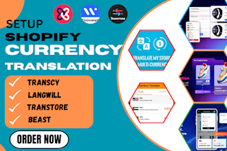 setup shopify currency and translator transcy transtore bucks langwill nova