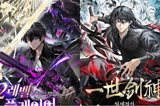 draw webtoon, webnovel, shonen, dnd book, manga, anime, character design, panels