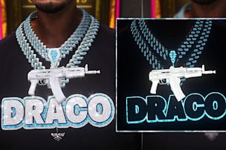 make logo and text for your custom chain or jewerly for fivem gtav5 ped model