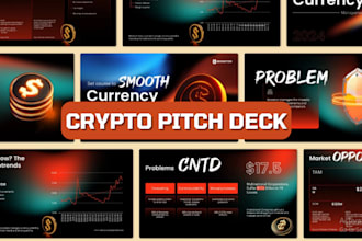 design crpto pitch deck, blockchain presentation nft ico web3 startup crypto PPT