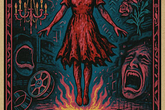 make a vintage horror movie poster with a classic retro style