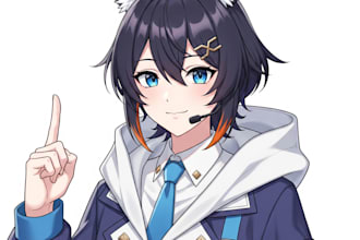 illustrate pngtuber character in anime style