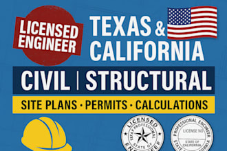 review stamp as licensed civil and structural engineer in texas and california