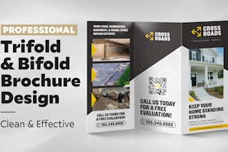 design a professional trifold or bifold brochure with clean layout