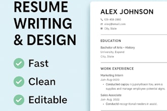 write and design resumes for students or entry jobs