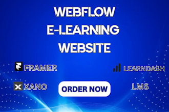 build webflow elearning lms framer website with learndash and xano integration