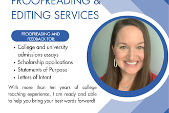 proofread your academic admissions applications and essays