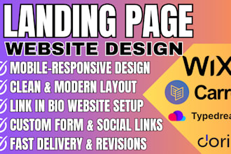 build a landing page or link in bio website with wix, carrd, dorik or typedream