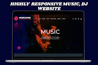build a responsive music website, dj website, or artist portfolio with wordpress