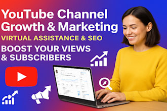 do youtube channel virtual assistance video marketing, channel growth, ytmanager