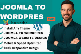 convert clone fix joomla 5 duda squarespace webflow website to wordpress website