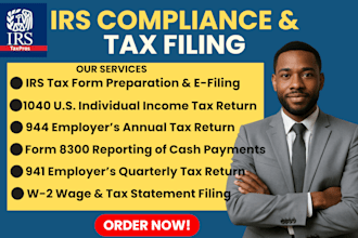 prepare and efile 1040, 1040nr, 1120, 5472,1065 forms to irs