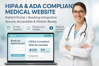 build a hipaa and ada compliant medical site with booking and patient portal