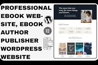 design a professional ebook author, ebook wordpress website