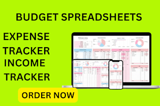 create custom budget spreadsheeds and income trackers in excel or google sheets