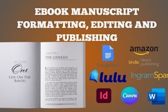 format, copy line edit, grammar spell check kdp lulu ebook manuscript upload