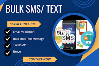 send bulk sms blast message or text message email marketing withbrevo twilio api