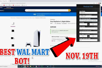 develop amazon bot, ebay, or walmart price tracker bot and product monitor bot