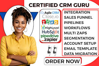 zapier integration zoho CRM ghl hubspot pipedrive agile crm closeio re ireply