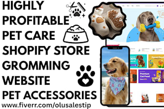 design pet accessories shopify store gromming website pet care shopify store