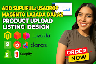 upload supliful usadrop magento lazada daraz add shopify product listings design