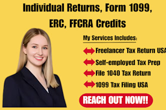 file your individual US tax return, 1099, 1040, claim credits like erc and ffcra