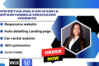 car auto detailing website, car wash website, car deariership website