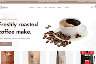 design coffee shopify store coffee website private label coffee shopify store