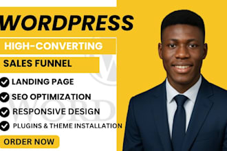 design or redesign wordpress, click funnels, ghl sales funnels, squeeze page