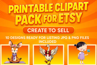 design etsy printable clipart bundles for resale