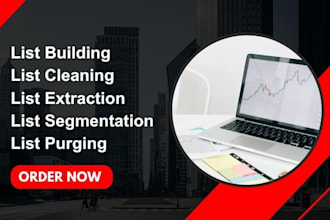 do email list building, segmentation, extraction, cleaning and list purging