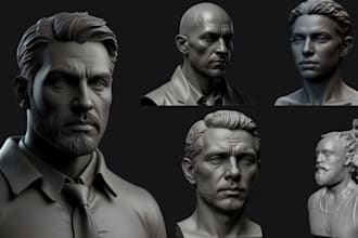 sculpt 3d model, action figure, miniature, 3d head for 3d printing, 3d stl file