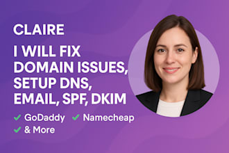 fix domain issues and setup dns email spf dkim for godaddy or namecheap