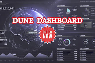 create dune dashboards for crypto, defi, nft, data visualization, dune analytics