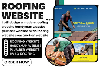 design modern roofing website handyman website plumber website
