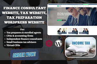 build finance consultant, tax website, tax preparation wordpress website