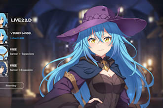 draw anime live2d model for vtuber and character design ready rig
