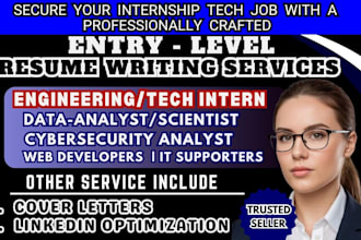 write an ats entry level resume for engineering, IT support and tech internships