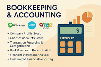do setup, cleanup, and bookkeeping in quickbooks online, xero, and zoho books