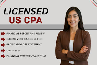 prepare and sign CPA letter, audit financial statement, profit and loss